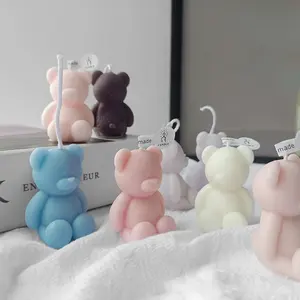 Dễ thương Mini gấu thơm nến Ins trang trí món quà sinh nhật DIY handmade nến thơm