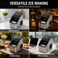 Machine à glaçons sphériques HONEYICE SC-6203, glaçons transparents de 3 cm, 450+ par jour, faible bruit (60 dB), automatique, usage domestique et commercial, OEM, CE, ETL, FDA, DOC