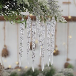 Bán buôn Cây giáng sinh Mặt dây chuyền nhựa Acrylic trong suốt Ice Cone cho <span class=keywords><strong>Xmas</strong></span> handmade DIY - Product Image 1