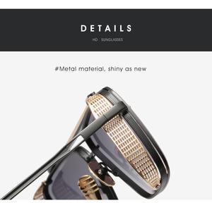 <span class=keywords><strong>Gafas</strong></span> de Sol Cuadradas de Moda de Alta Calidad para Hombre, Estilo Steampunk Dorado 2026, <span class=keywords><strong>Gafas</strong></span> de Sol Metálicas Extra Grandes con Parte Superior Plana - Product Image 3