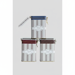 75x100x150 mm Rectangular Metal <b>Box</b> set (Set of 3 ) Wire Clasp and Transparent Lid Elegance Elegance Design - Product Image 2