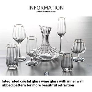 Hxglass Creative Gold Rim <span class=keywords><strong>Vin</strong></span> et pour gobelet à champagne Verre à cocktail classique sans plomb avec longue tige et motif miroir en cristal - Product Image 4