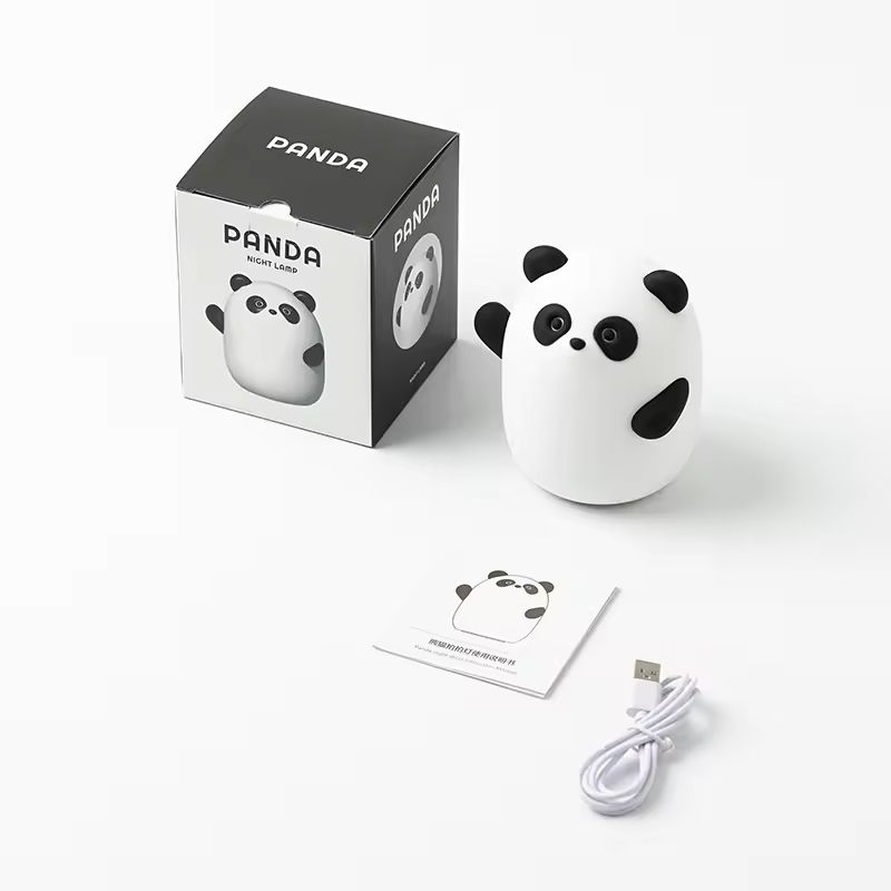 Silicone Panda LED Night Light RGB Color Changing Atmosphere Lamp with Projection for Living Room