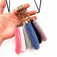 Gland porte-clés mignon sac fausse fourrure boule en peluche Pom Pom porte-clés anneau pendentif pompon voiture porte-clés