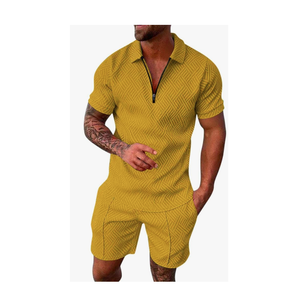 Conjunto corto de verano de tela de terciopelo bordado de diseño personalizado OEM para hombre, conjuntos de ropa de abrigo informal de talla grande con estampado personalizado para hombre - Product Image 6