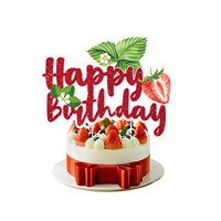 Décorations de fête sur le thème des fraises Ychon en gros, bannières Joyeux Anniversaire, décorations de fête sur le thème Joyeux Anniversaire