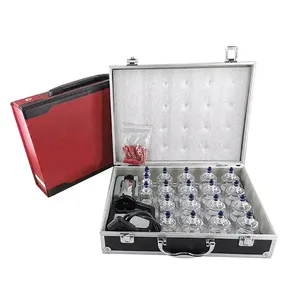 Cangkir terapi bekam kaca vakum tradisional Cina, set pijat terapi bekam silikon vakum 24 tubuh - Product Image 3