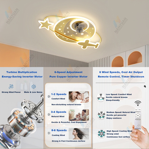<span class=keywords><strong>Ventilateur</strong></span> de plafond moderne à 6 vitesses silencieux avec télécommande LED, protection des yeux RG0, intensité variable, chambre d'enfant - Product Image 3