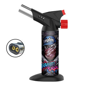 Venta al por mayor diseño único potente doble llama logotipos personalizados recargable barbacoa gran Jet antorcha encendedor - Product Image 2