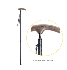 Canne de marche en fibre de carbone avec manche en <span class=keywords><strong>bois</strong></span> canne de randonnée réglable pour cadeau âgé - Product Image 2