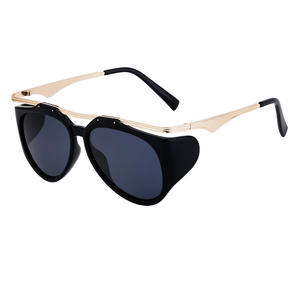 Gafas de sol de estilo europeo americano para mujer, gafas de sol negras con forma de ojo de gato, montura de PC UV400, gafas de protección solar con montura completa ZS 98256 - Product Image 2