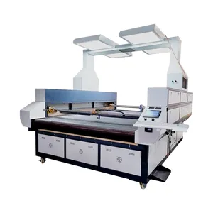 Venda quente Máquina de corte a laser de cabeça dupla 80w 100w 130w 150w para a indústria de roupas de tecido