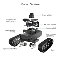 Hiwonder MentorPi Tank Chassis Raspberry Pi Robot Car, ROS AI Codificación Robot con LLM ChatGPT, SLAM y Conducción Autónoma