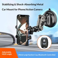 Support de téléphone anti-vibration pour tableau de bord, rotation à 360°, ventouse en alliage d'aluminium pour voiture, prise de vue, diffusion en direct, cours en ligne