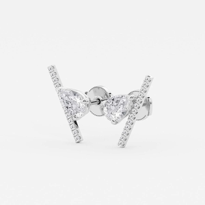 ต่างหูเพชรทรงลูกแพร์ 2 1/4 กะรัต ประดับเพชรทรงกลมแบบไมโครเพฟ ดีไซน์หรูหรา ระยิบระยับ สวยงาม พร้อมความรู้สึกหรูหราอย่างมีคุณค่า - Product Image 4