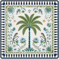 Tapis de jeu de mahjong pour chalet de ski alpin d'hiver, motif houx de Noël et flocon de neige, antidérapant, insonorisant, pour table de jeu américaine