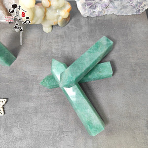 Fanshi-toptan yüksek kalite yeşil çilek şekilli altıgen prizma büyük sonrası cilalı kristal zanaat ev dekorasyon - Product Image 5