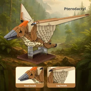New Micro hạt xây dựng khối Bộ khủng long loạt Tyrannosaurus pterosaur Đồ chơi giáo dục thả vận chuyển bán buôn - Product Image 2