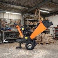 Broyeur de bois à essence professionnel GS120 de 15 CV, capacité de 120 mm, broyeur d'arbres avec gueule de décharge rotative et allumage à clé