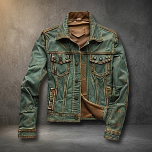 Chaqueta Safari de Invierno para Hombre, de Mezclilla Impermeable Recubierta, con Botones de Cuerno y Cuello Alto, Servicio OEM - Product Image 3