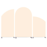 Ensemble de 3 supports de toile de fond Chiara en aluminium robuste de 32 mm pour mariage et fête, avec structure murale à plusieurs niveaux décalés