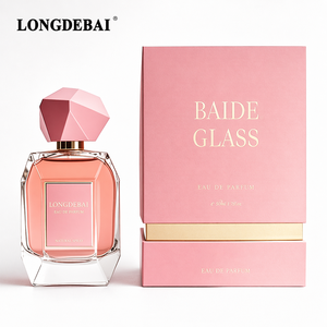 Luxury New Heavy Perfume Glass Bottle Empty Clear Crimp <b>Silver</b> Cap <b>Spray</b> Square 30ML 50ML 100ML Perfume Bottle with Gift Box - Product Image 3
