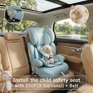 Siège auto Ogolee certifié ECE R129/03 I-Size Groupe 123, 76-150 cm, <span class=keywords><strong>rehausseur</strong></span> amovible, ISOFIX, capacité de charge 36 <span class=keywords><strong>kg</strong></span>, HDPE et tissu - Product Image 1