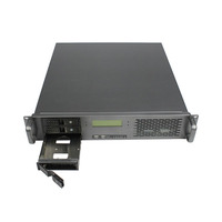 Casis rak 2U hitam kustom dengan tampilan Temparture untuk casing Server 2U Mainboard LCD ATX mikro