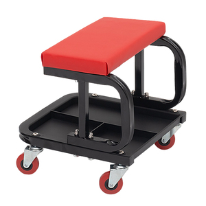 Sgabello da Meccanico con Ruote per Riparazione Sottoscocca Auto, Seduta Imbottita in PU, Vassoio Portautensili Diviso, Sgabello da Garage - Product Image 4