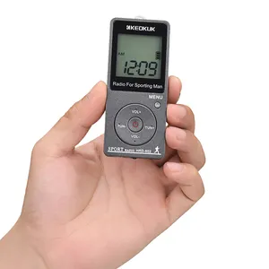 Mini Size Digital Tuning Sport Radio Support Calculate Walk Steps Fm Am Two Band Grey Radio Long Range Full Scan Search Station