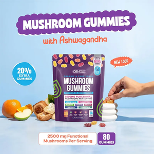 OEM Muestra gratis Orgánica Vegana Lions Mane Mushroom Gummies Nootrópico Cerebro para la memoria y el enfoque Suplemento nutricional - Product Image 2