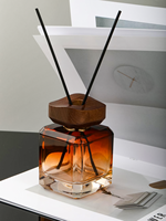 Diffuseur d'aromathérapie de luxe personnalisé ambre et gris 180 ml, bouteille en verre, aromathérapie sans flamme