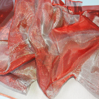 Maille métallique déployée pour panneaux acryliques / feuilles de plexiglas, en acier inoxydable et cuivre tissés transparents, flexibles et souples, rouge, vert