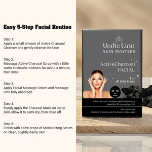 Kit de soin du visage au charbon actif Vedic Line, sachet, détoxifiant, pour un nettoyage en profondeur des pores, élimination des points noirs, traitement du visage - Product Image 5