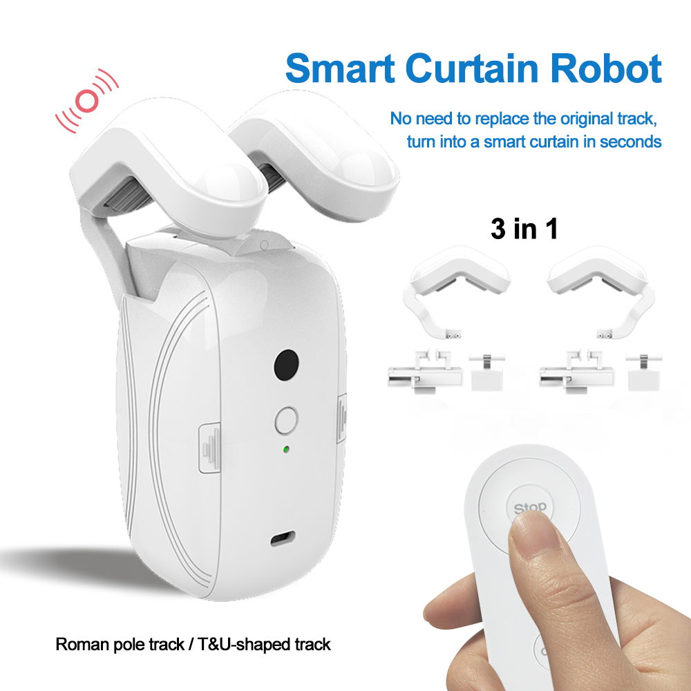 3 in 1 Smart Tuya ที่เปิดม่านอัตโนมัติ, ควบคุมด้วยเสียงหุ่นยนต์ไร้สายสำหรับบ้าน