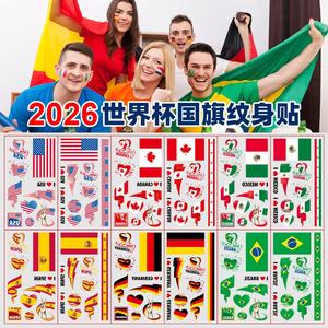 Nouveaux autocollants tatouages drapeau Coupe du Monde 2026 pour les fans, les fêtes, les matchs de football, autocollants pour le visage ZT354 - Product Image 1