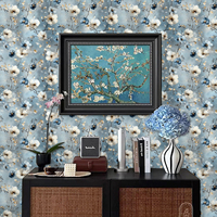 Papier peint en vinyle moderne à motif floral 3D Papier peint mural imperméable pour salles de bains Cuisine Hôtels Divertissement Motif géométrique