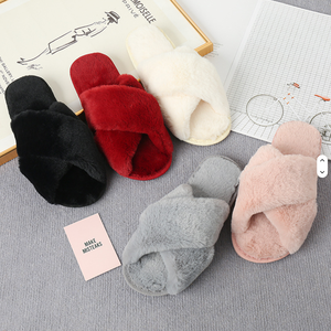 Women's plush <b>slippers</b>, crisscross straps, <b>memory</b> <b>foam</b> open-toe <b>slippers</b>, non-slip, suitable for both indoor and outdoor use. - Product Image 1
