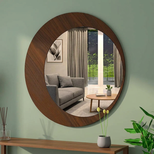 Sheeraz International Elegant Customized Minimalistic Round Shape Wooden Wall <b>Mirror</b> High Quality for Elegant Wall Decor - Product Image 3
