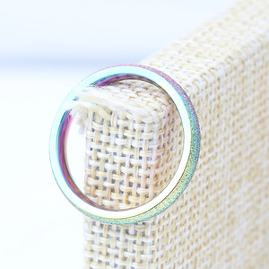 Frosted Seven Color Pearl Sand Stainless Steel Titanium <b>Ring</b> 4Mm For Women Gift Jewelry - Product Image 4