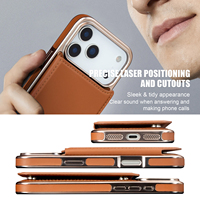 Étui portefeuille en cuir de vachette véritable pour iPhone 18/18 Pro/18 Pro Max, porte-cartes, couverture magnétique à rabat, vente en gros OEM/ODM