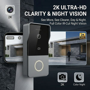 Système de vidéophone Hiwink à 2 fils, portée maximale 300 m, 4 unités extérieures, 4 unités intérieures, 2 kits de serrures, interphone étanche en alliage <span class=keywords><strong>d</strong></span>'aluminium - Product Image 4