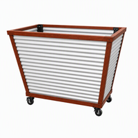 Jardinière en aluminium pour extérieur, avec cadre imitation bois, roulettes, bac à fleurs mobile pour patio et balcon