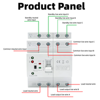 Interrupteur de transfert automatique 2P type PC 6A-80A, protection contre les surtensions et les sous-tensions 220V, commutateur de changement de source double alimentation pour usage domestique