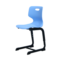Chaise d'école pour étudiants, durable, empilable, avec structure métallique moulée et coque en plastique, chaise d'université