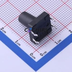 GT-TC152A-H140-L1 Tactile Switch Through hole-4P,12x12mm Switch Single Pole Single Throw Round Button 1.6N Through Hole - Product Image 2