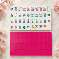 Lot de tuiles de mahjong en acrylique poli avec logo personnalisé, aspect transparent glacé, pour pique-nique, rassemblement en parc, utilisation en extérieur