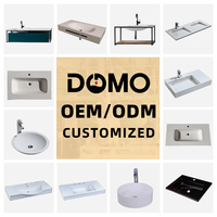 Éviers de comptoir modernes à surface solide de haute qualité Résine composite acrylique personnalisée pour hôtel Utilisation directe en usine