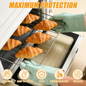 Non-Slip <b>Silicone</b> Oven Mitts with Soft Cotton Lining - Product Image 5