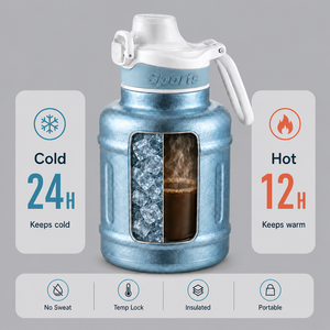 <b>Large</b> Capacity 1.4L Pure Titanium Tumbler, Lightweight Eco-Friendly Insulated Sports Water Bottle, 12-24h Heat Preservation - Product Image 2